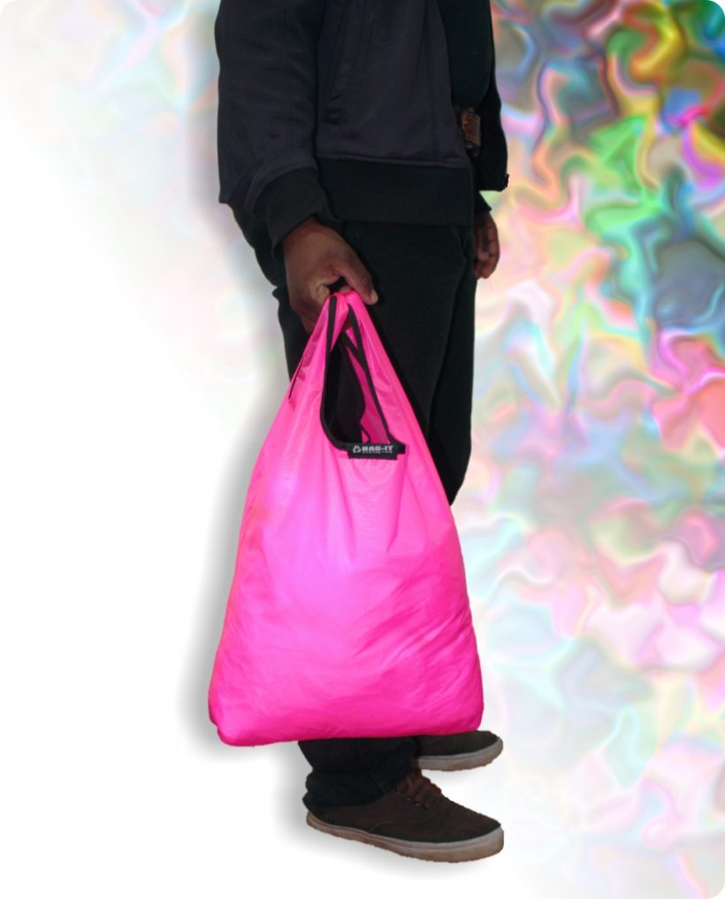 Bag-It Bright Pink reusable shopping bag 1