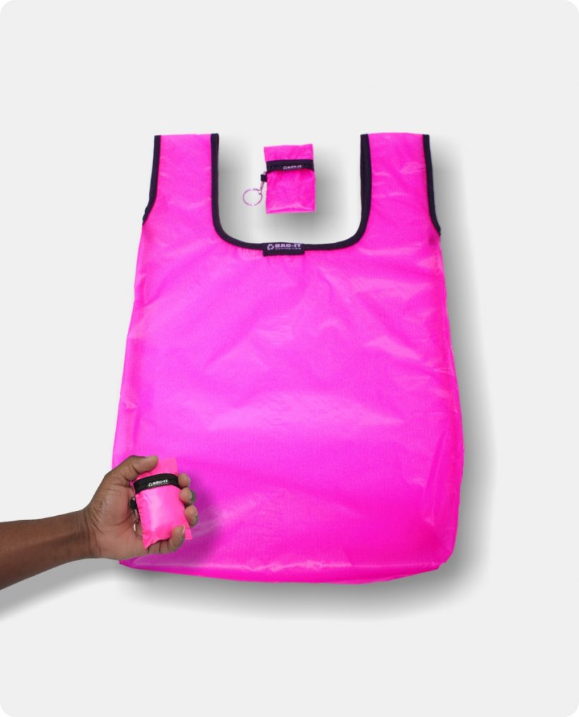 Bag-It Bright Pink reusable shopping bag 3 Bag-It Bright Pink reusable shopping bag